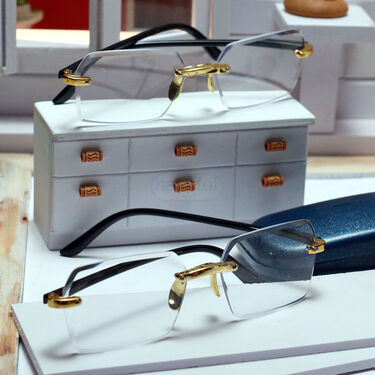 Rimless Adaptive Power Reading Glasses B1 G1 Free (2RG5)