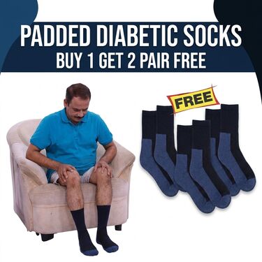 Padded Diabetic Socks Buy 1 Get 2 Pair Free  (DS01)