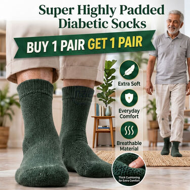 Super Highly Padded Diabetic Socks Buy 1 Pair, Get 1 Pair (SC03)
