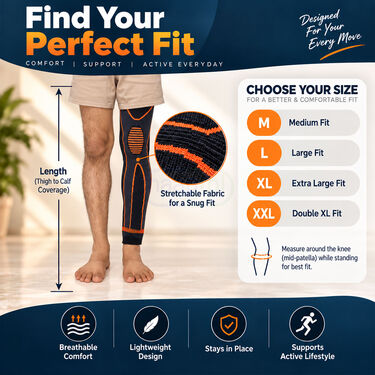 Compression Long Knee And Calf Support (PR224)