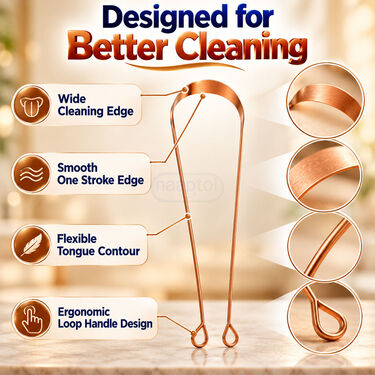 Pure Copper Tongue Cleaner - Set of 4 (PCP6)