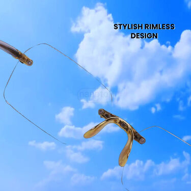 Rimless Adaptive Power Reading Glasses B1 G1 Free (2RG5)